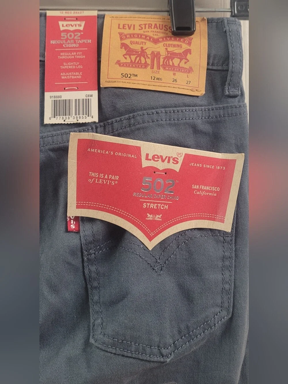 Boy's Gray Levi's 502 Chino Stretch Pants